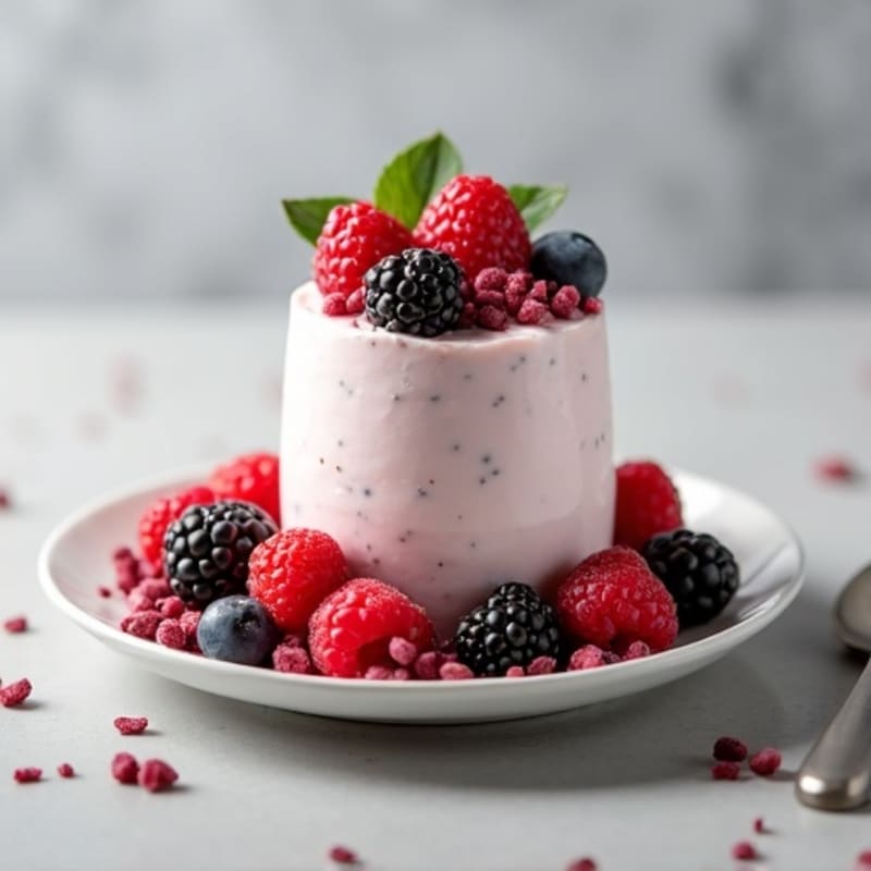 Silky Greek Yogurt Protein Mousse with Berries