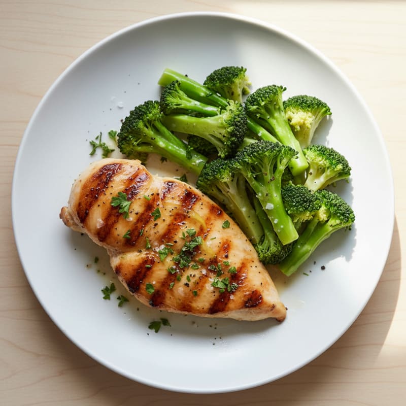 Grilled Chicken Breast with Steamed Broccoli