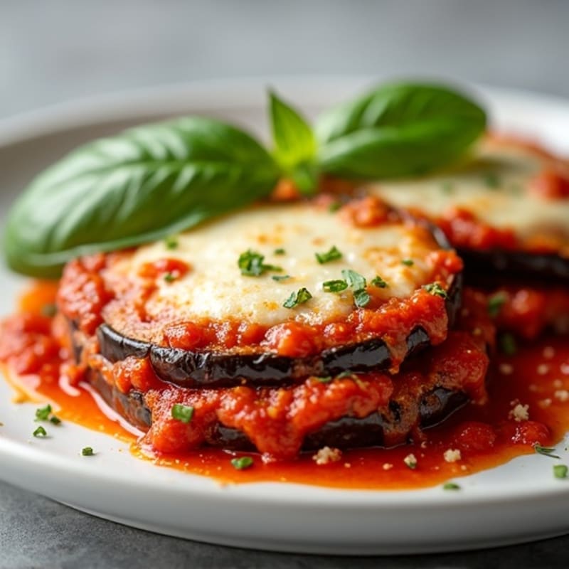 Healthy Baked Eggplant Parmesan with Fresh Marinara