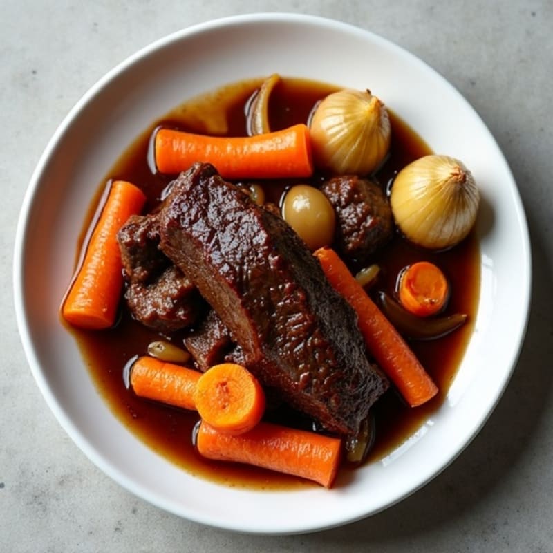 Red Wine Braised Short Ribs with Root Vegetables