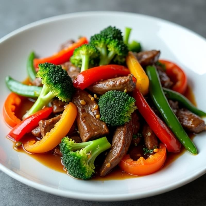 Lean Beef Stir-Fry with Savory Sesame-Garlic Sauce and Crisp Vegetables