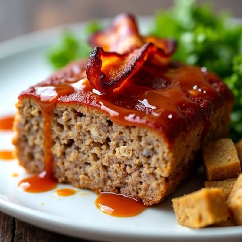 Lean Meatloaf with Crispy Bacon and Sweet BBQ Glaze