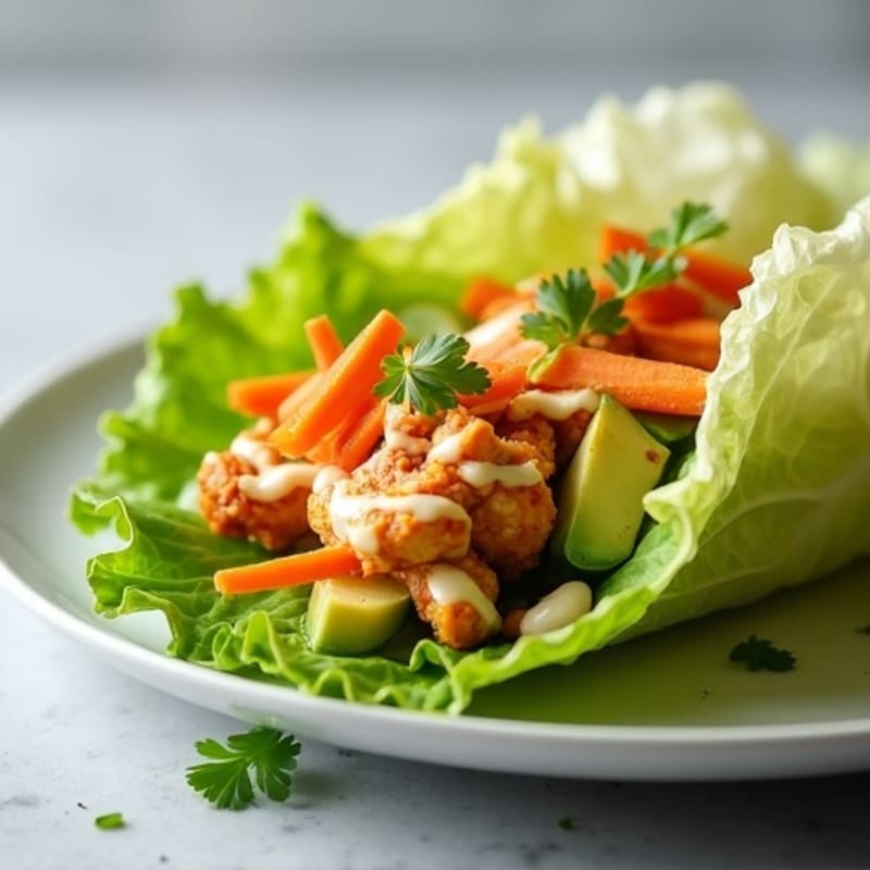 Spicy Buffalo Ranch Chicken Lettuce Wrap