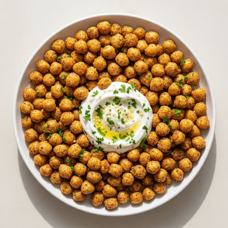 Garlic Herb Roasted Chickpea Snack