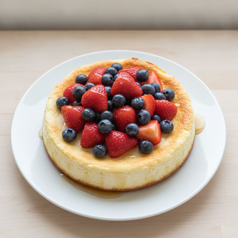 Silky Greek Yogurt Protein Cheesecake with Fresh Berries
