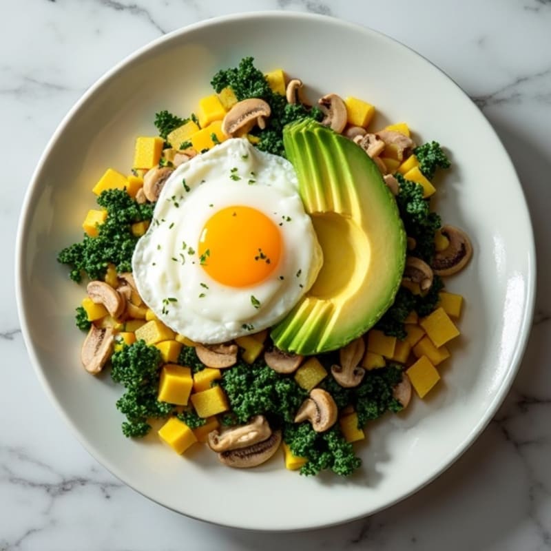 Egg White Spinach Scramble with Cottage Cheese