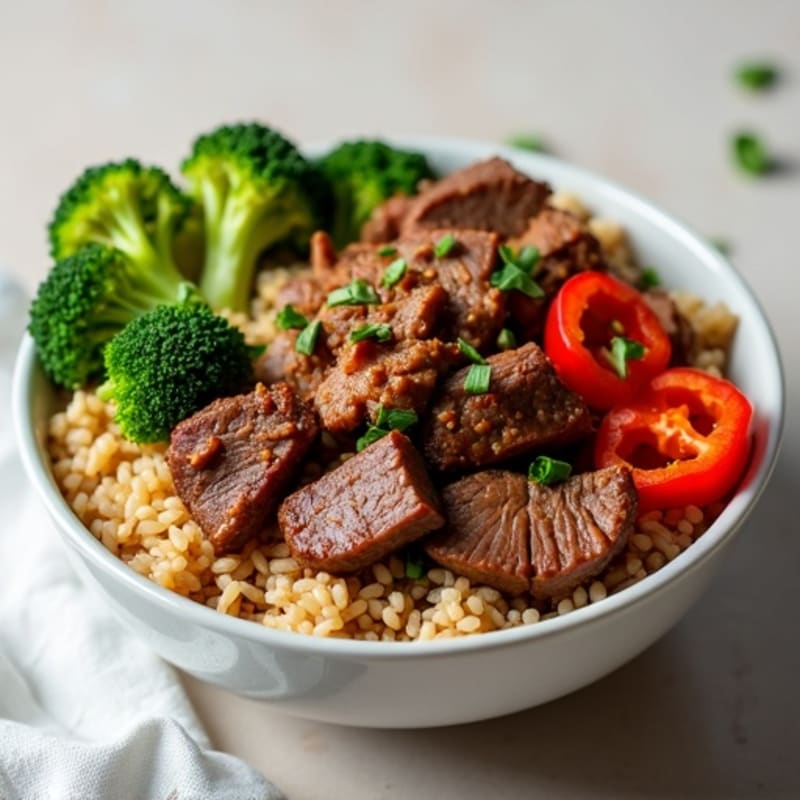 Sweet-Savory Ginger Garlic Beef Bowl