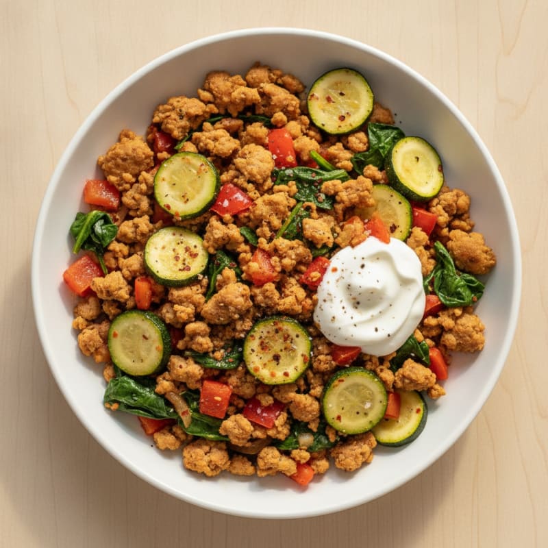 Turkey Sausage & Vegetable Scramble