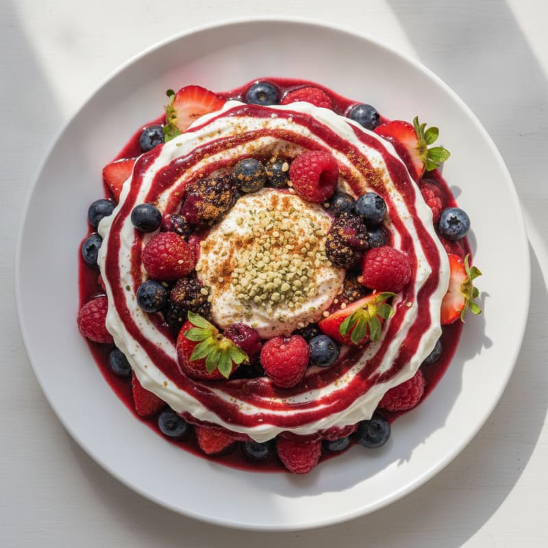 Greek Yogurt Protein Parfait with Mixed Berries