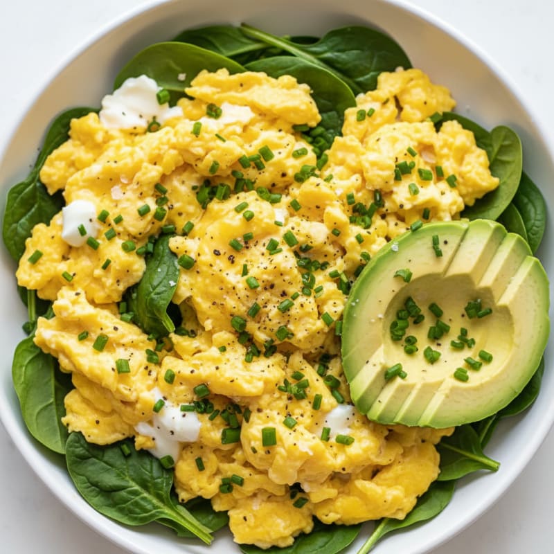 Creamy Golden Scrambled Eggs with Chives