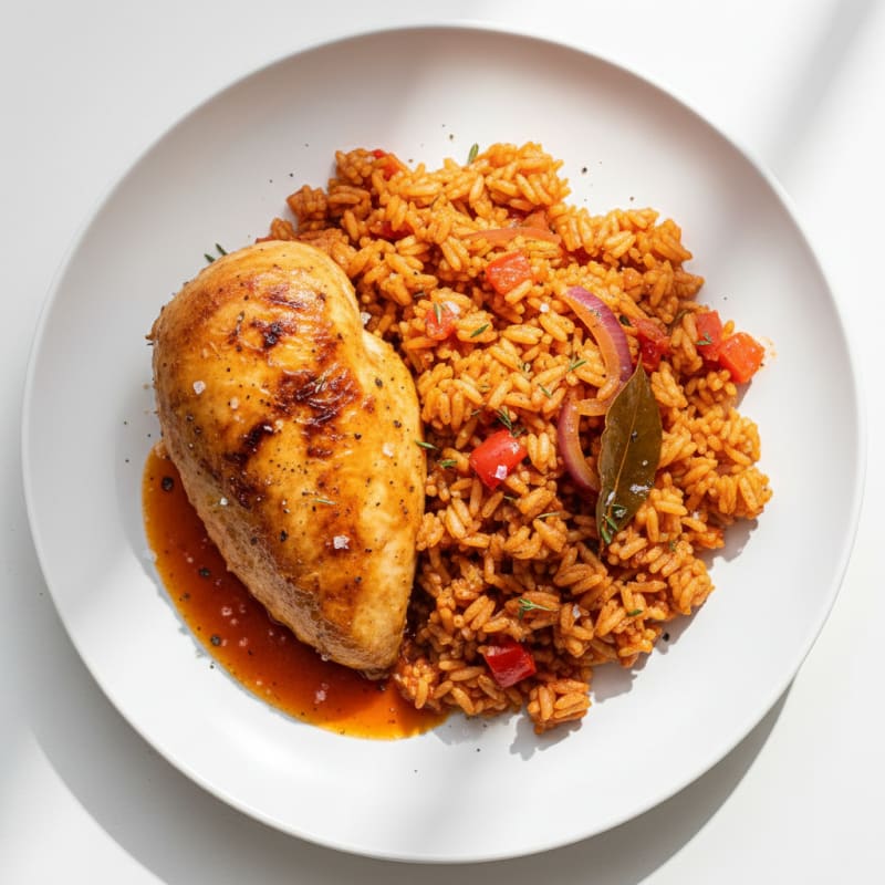 Jollof Rice with Roasted Chicken