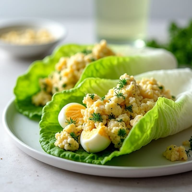 Creamy Dill Egg Salad Lettuce Wraps