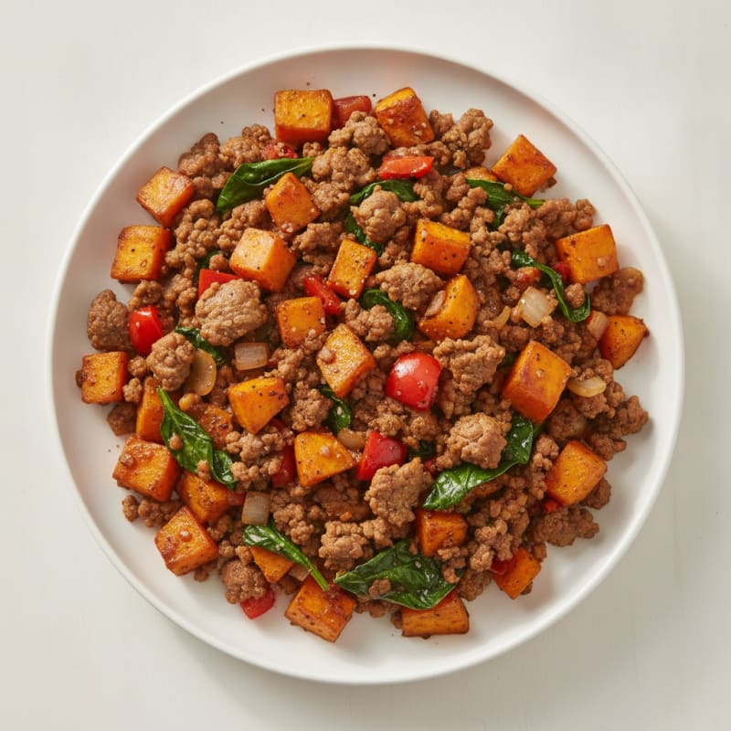 Ground Beef and Sweet Potato Skillet