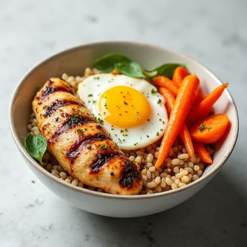 Grilled Chicken and Carrot Rice Bowl