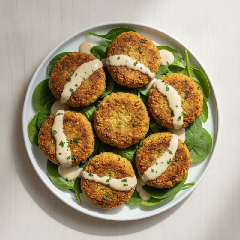 Crispy Falafel with Lemon-Tahini Drizzle