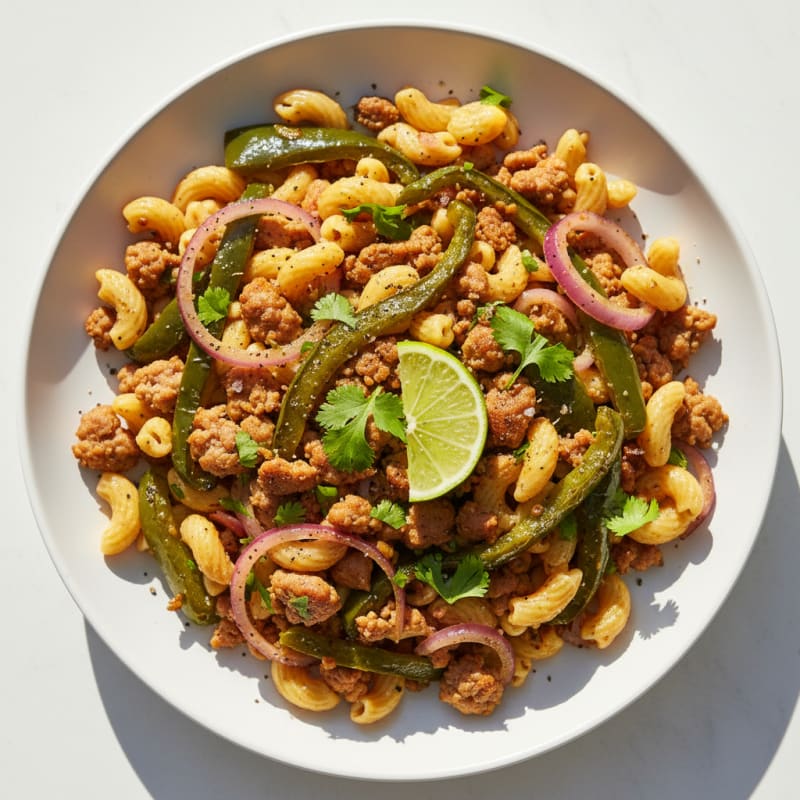 Herby Mexican-Style Pork Sausage Pasta