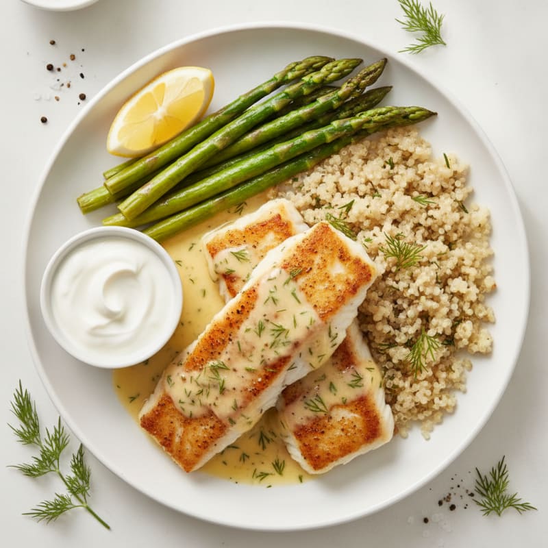 Pan-Seared Cod with Lemon-Dill Sauce