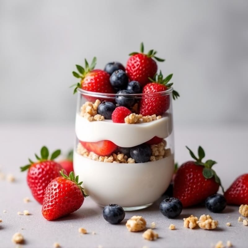 Greek Yogurt Protein Parfait with Mixed Berries
