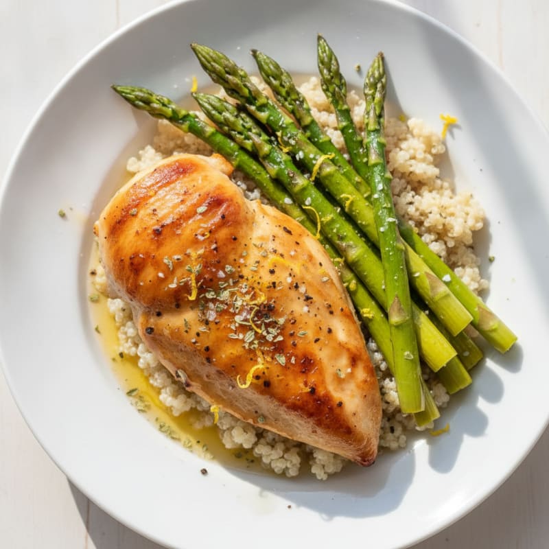 Lemon-Herb Roasted Chicken with Asparagus