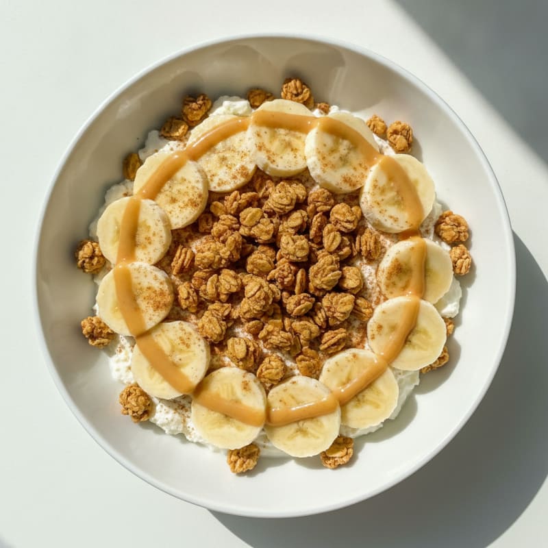 Banana Cottage Cheese Granola Bowl