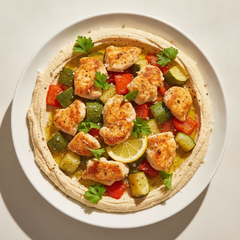 Mediterranean Hummus Platter with Roasted Vegetables