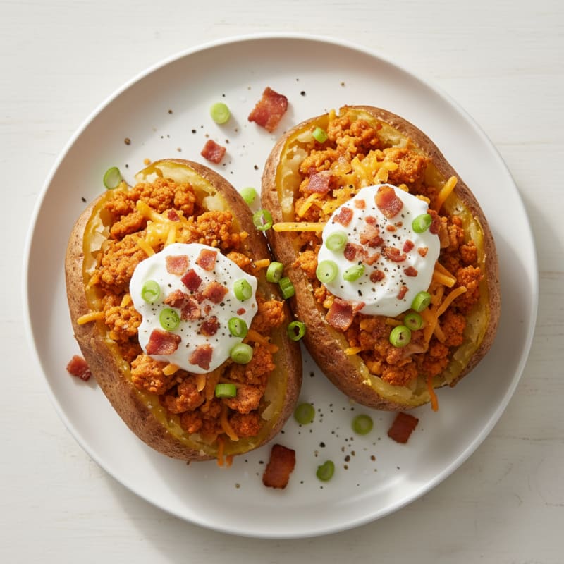 Loaded Baked Potatoes with Crispy Bacon