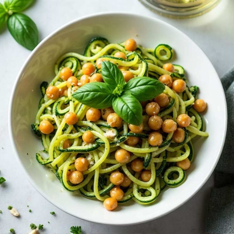 Silky Zucchini Noodles with Creamy Vegan Pesto