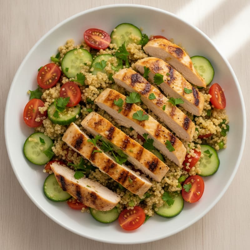 Grilled Chicken and Quinoa Salad with Lemon Vinaigrette