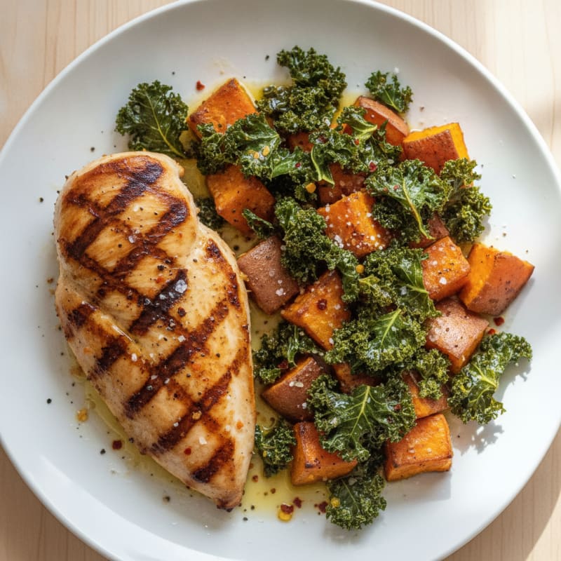 Grilled Chicken with Roasted Sweet Potatoes