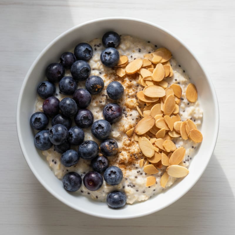 Blueberry Almond Protein Overnight Oats