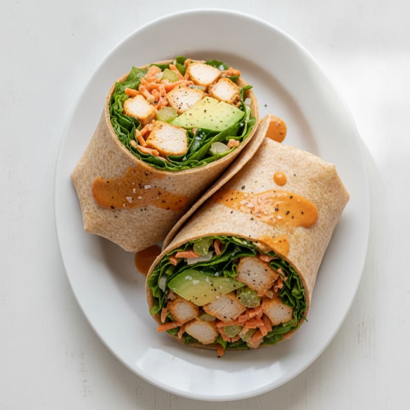 Buffalo Ranch Chicken Salad Wraps