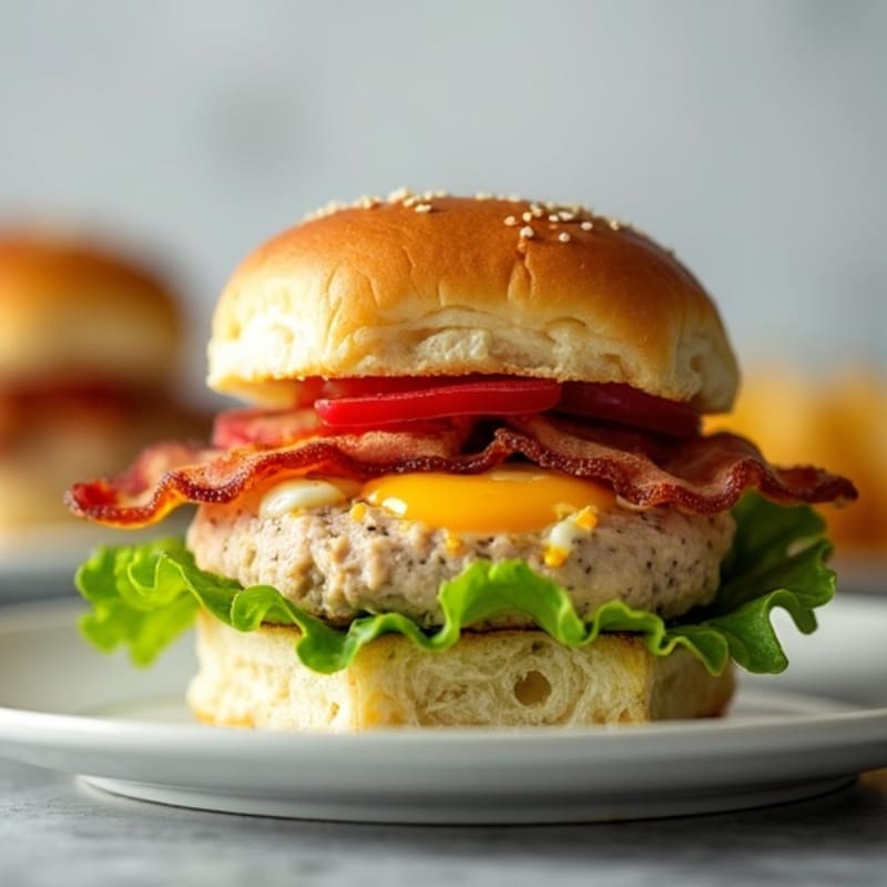Lean Turkey Jalapeño Sliders with Crispy Bacon and Fresh Lettuce Wraps