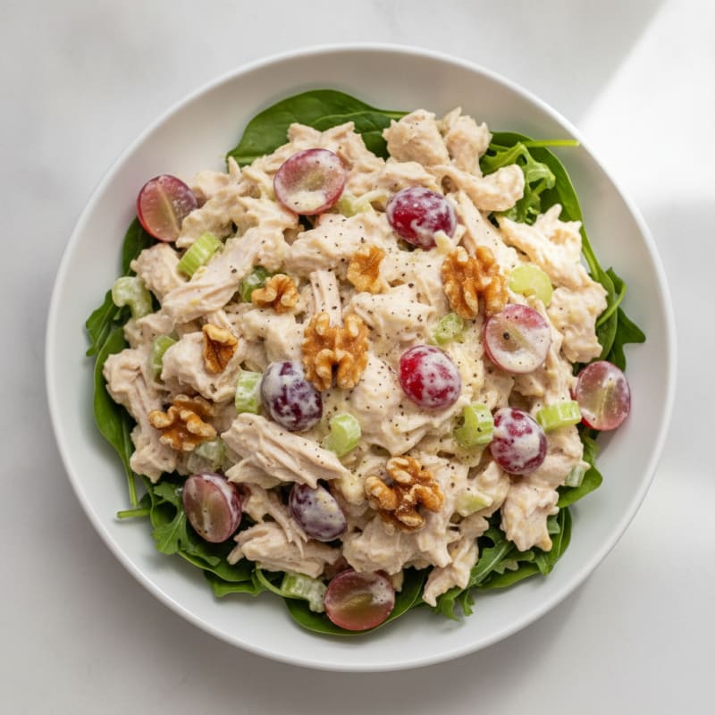 Creamy Grapes and Walnut Chicken Salad