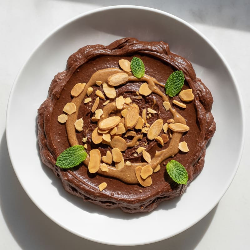 Silky Chocolate Protein Pudding with Toasted Almonds
