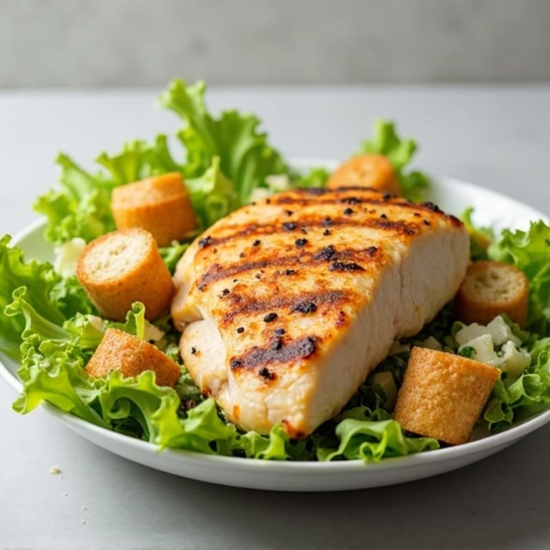 Grilled Chicken and Crispy Romaine Caesar Salad