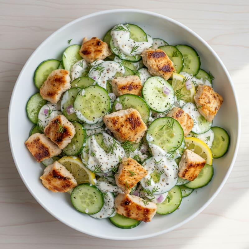 Creamy Chicken Cucumber and Dill Salad