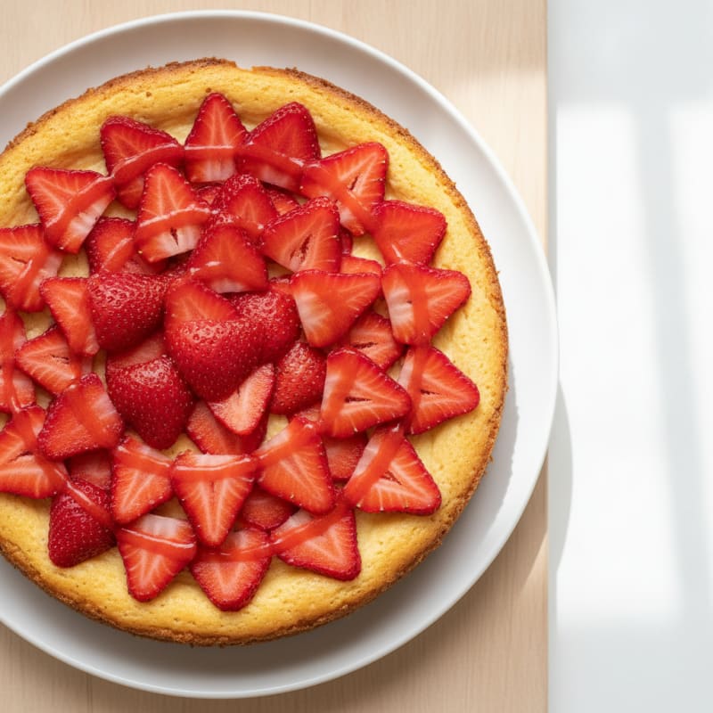 Cottage Cheese Protein Cheesecake with Fresh Strawberries