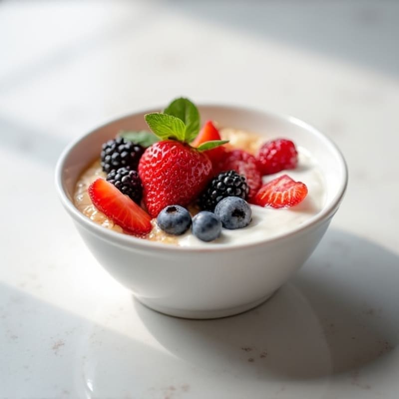 Silky Vanilla Greek Yogurt Protein Bowl with Berries