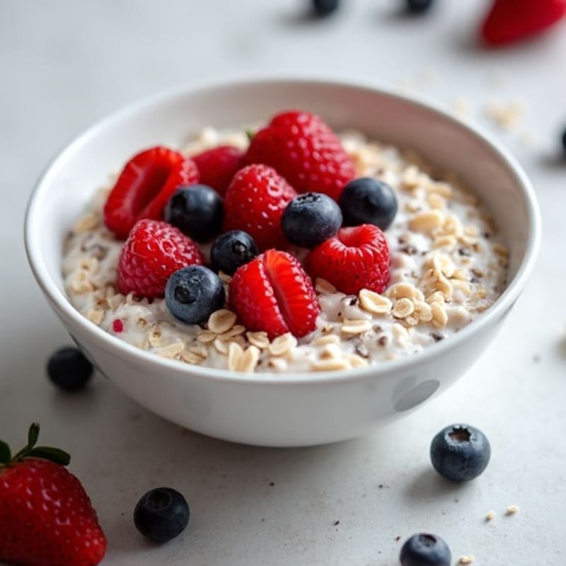 Creamy Overnight Oats with Berries and Chia