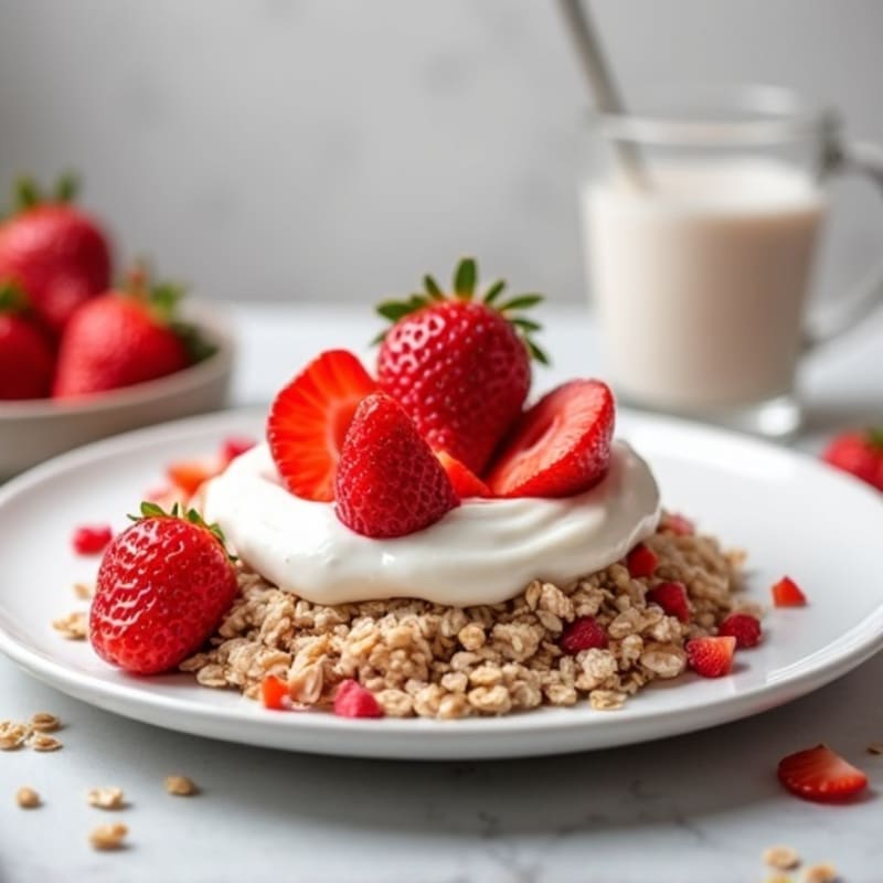 Healthy Strawberry Shortcake Overnight Oats