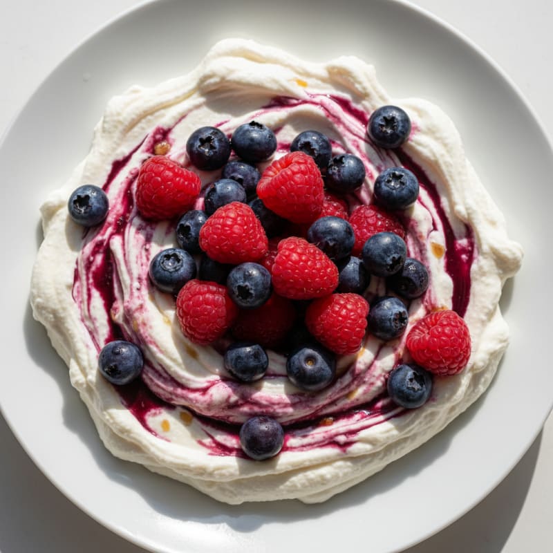 Greek Yogurt Protein Mousse with Mixed Berries