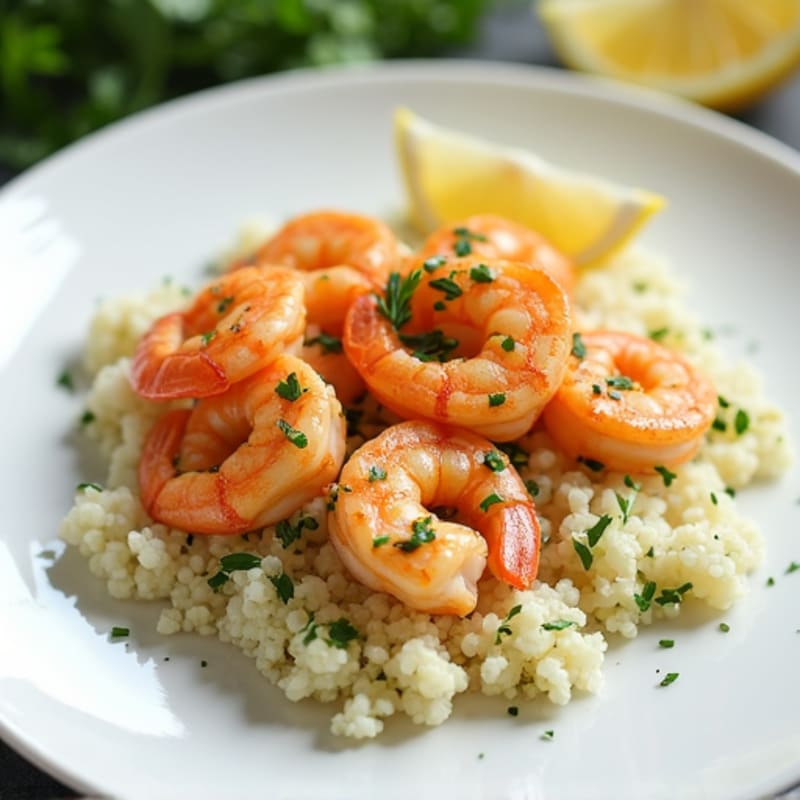 Garlic-Lemon Seared Shrimp with Herb Cauliflower Rice
