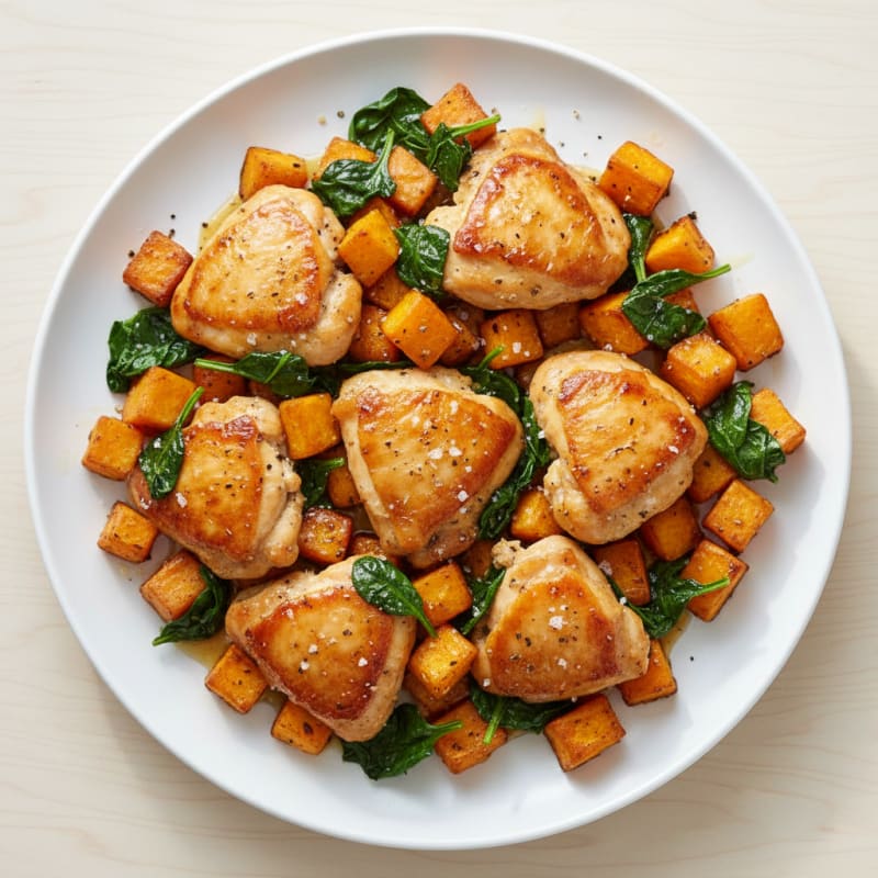 Sheet Pan Honey-Garlic Chicken and Sweet Potatoes