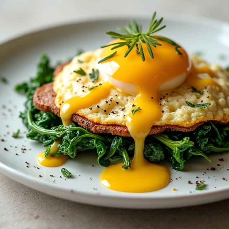 Egg White and Turkey Sausage Scramble with Sautéed Spinach