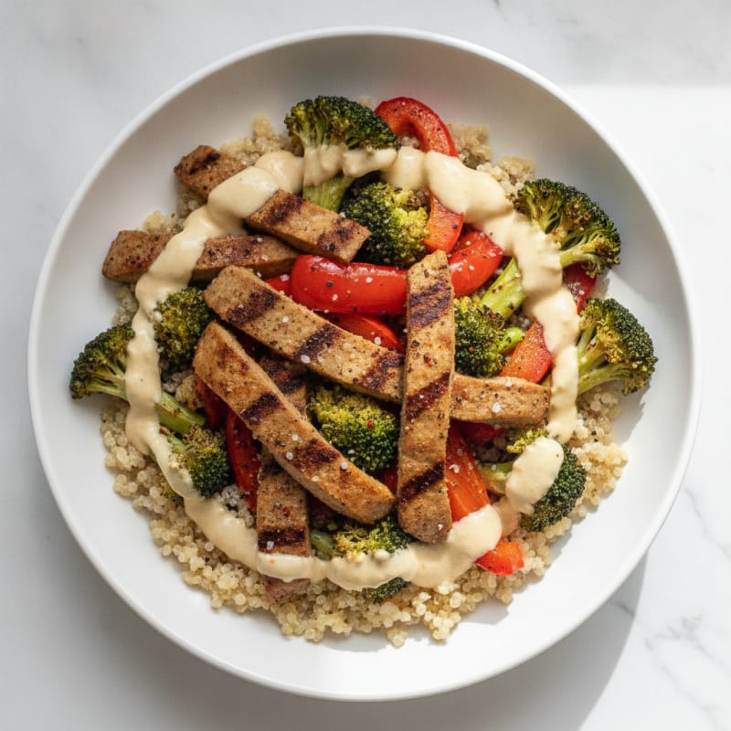 Seitan & Roasted Vegetable Power Bowl