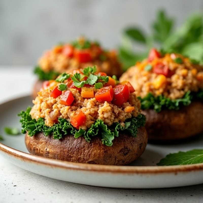 Hearty Ground Turkey Stuffed Portobello Mushrooms
