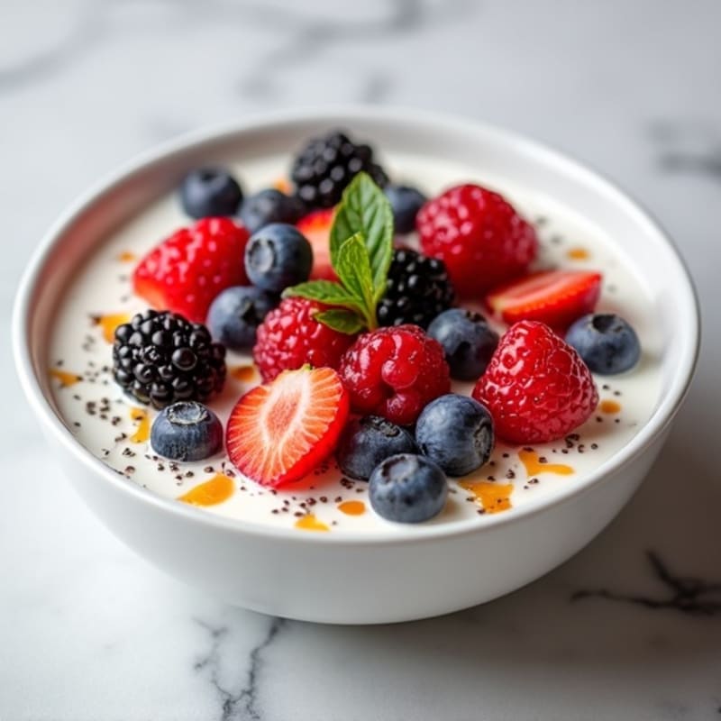 Creamy Greek Yogurt Bowl with Mixed Berries and Almond Butter