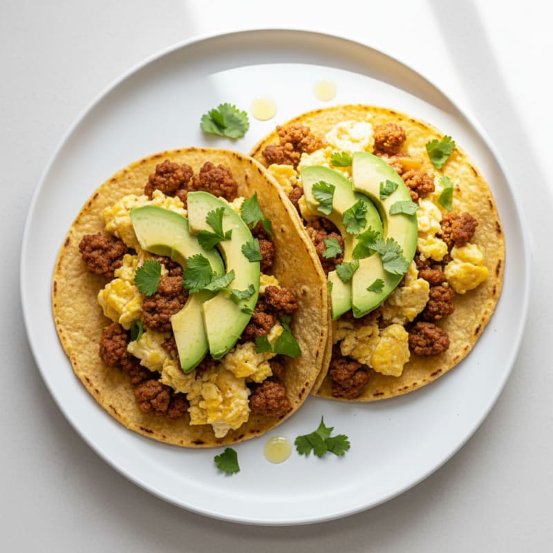 Crispy Chorizo Breakfast Tacos