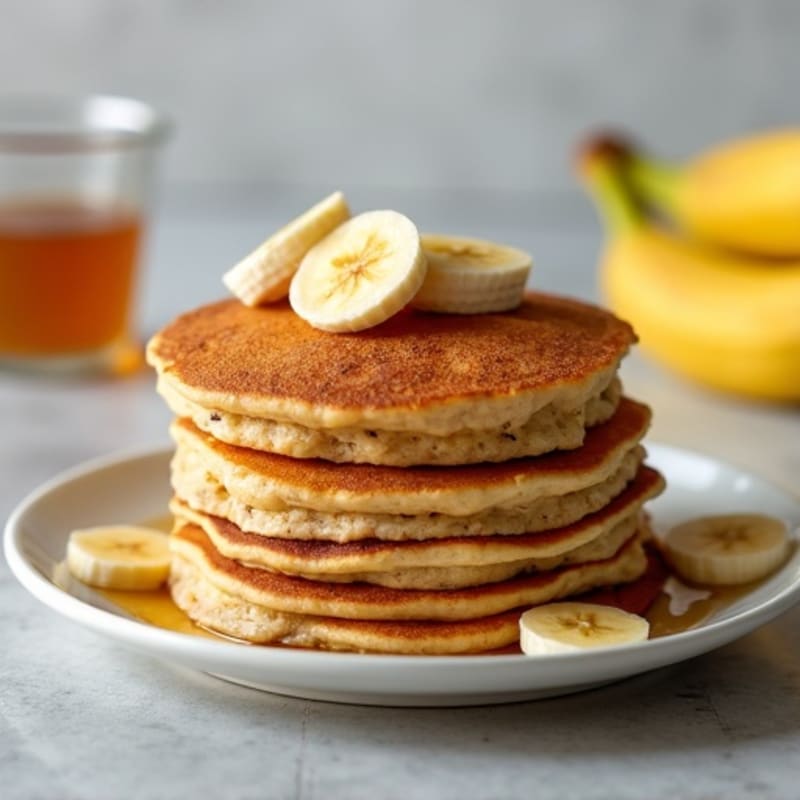 Fluffy Protein Banana Pancakes with Warm Spiced Bananas