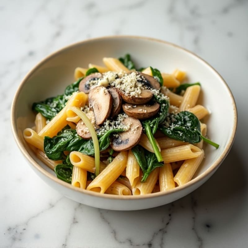 Creamy Truffle Mushroom Pasta with Spinach